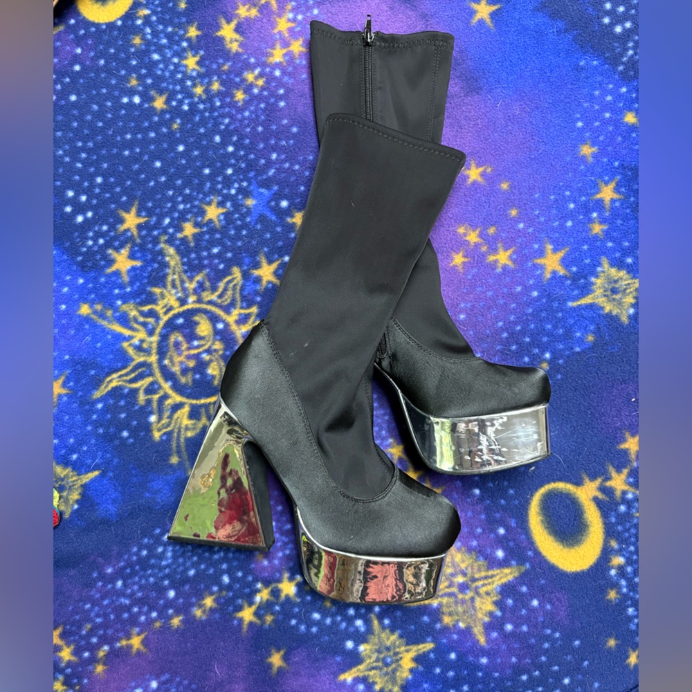Finesse Black and Silver High Heels